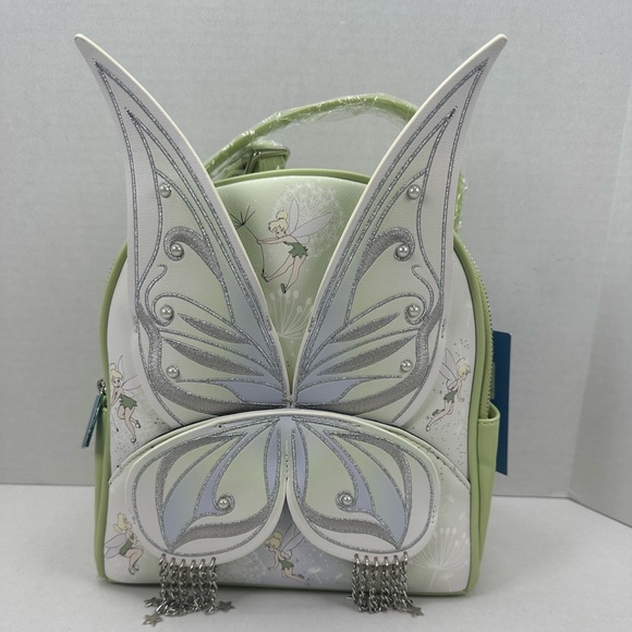 Danielle Nicole Disney Peter Pan Tinker Bell Wings Dangle Mini Backpack - Picture 7 of 10